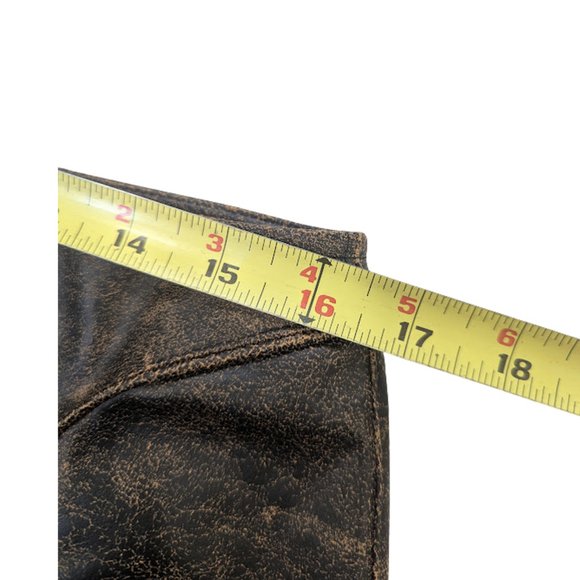 Edgy Distressed Mini Skirt | Akira Faux Leather Grunge Y2K Streetwear M - Picture 6 of 9